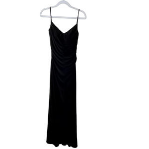 La Femme Black Spaghetti Strap Open Back Maxi Dress NWOT Size 4